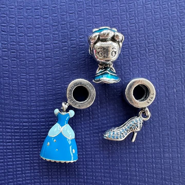 3 Nwot Cinderella Disney X Pandora Fit Silver Charms
